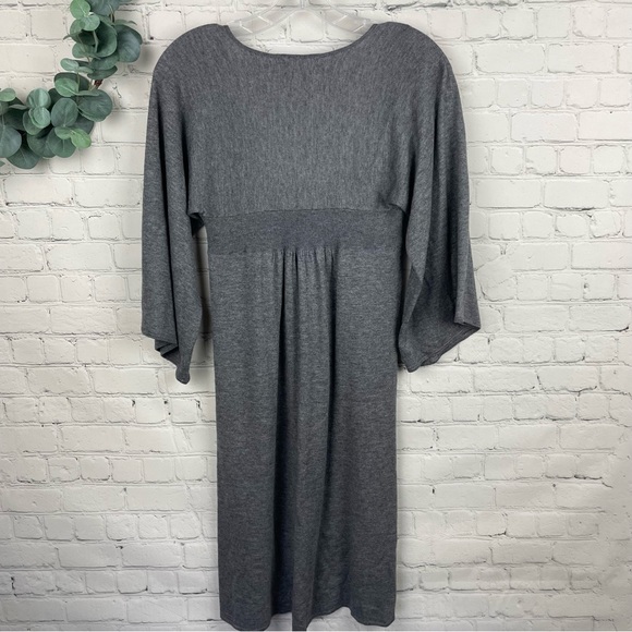 JOIE Gray Lightweight Cashmere Wool 3/4 Sleeve Sweater Dress size M - Picture 2 of 6